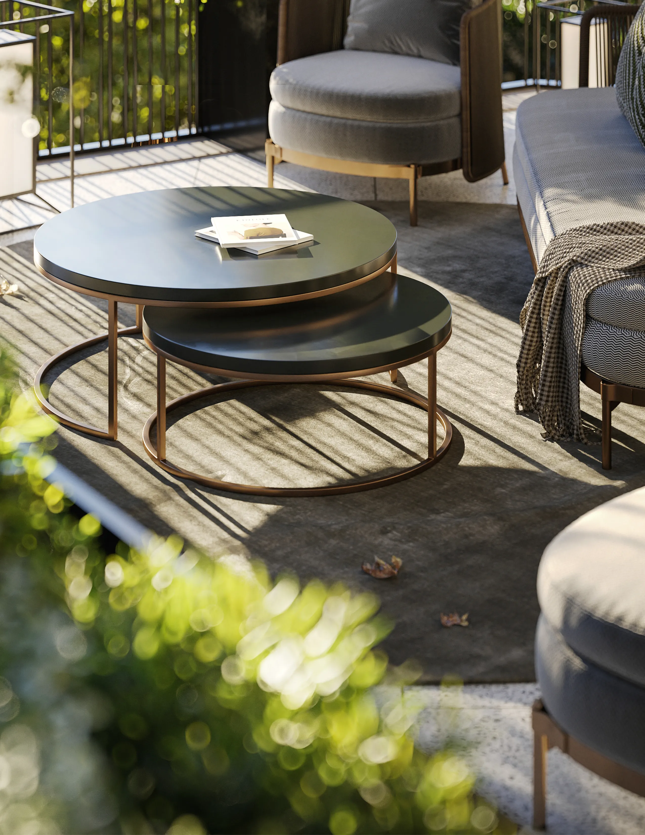 Terrazza privata arredata con arredi di pregio. 